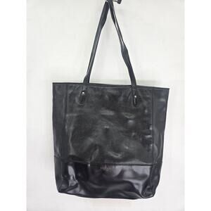 Polo Ralph Lauren Black AUTHENTIC Leather Shoulder Bag Tote Large Oldmoney